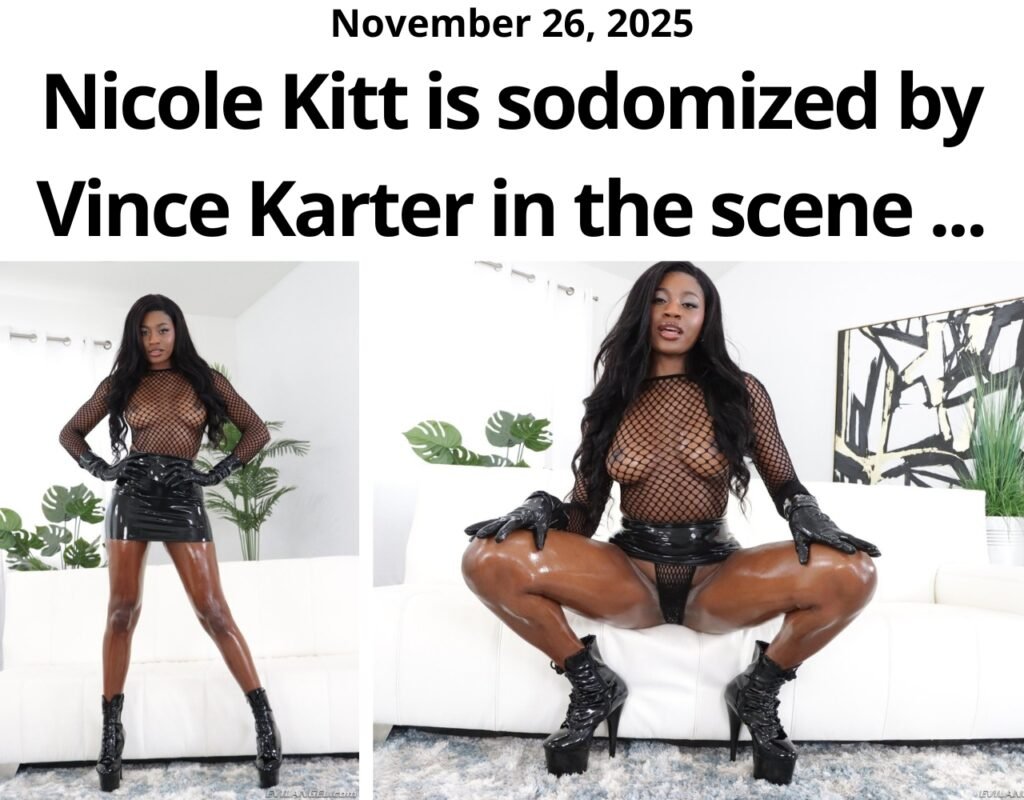 Nicole Kitt is sodomized by Vince Karter in the scene NICOLE KITT Latex-Tight Dick-Dildo DP